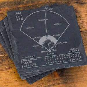 Greatest Cardinals Plays: Slate Coasters (Set of 4)