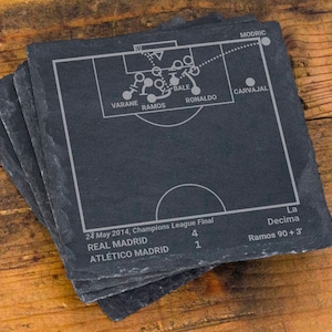 Greatest Real Madrid Modern Plays: Slate Coasters (Set of 4)