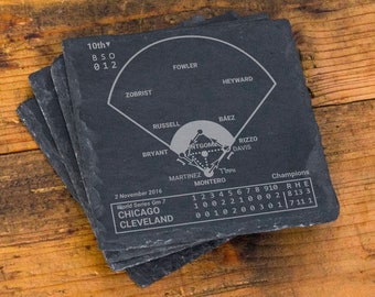 Champion Cubs 2016 Plays: Slate Coasters (Set of 4)