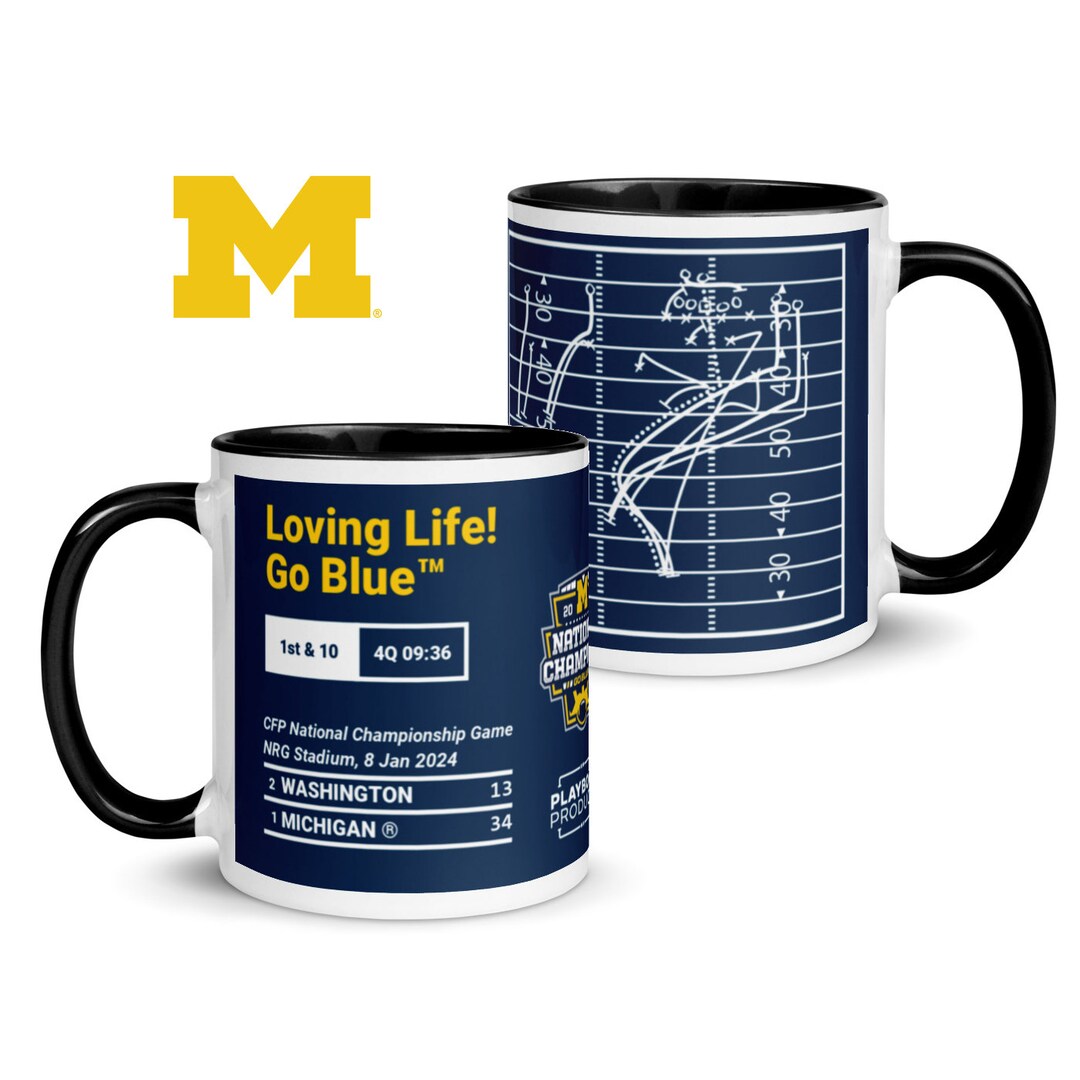 Greatest Michigan Football Plays Mug: Loving Life! Go Blue™ (2024