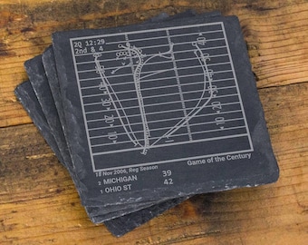 Greatest Ohio State Football Plays: Slate Coasters (Set of 4)