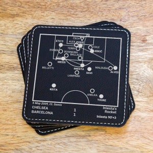 Greatest Barcelona Plays: Leatherette Coasters (Set of 4)