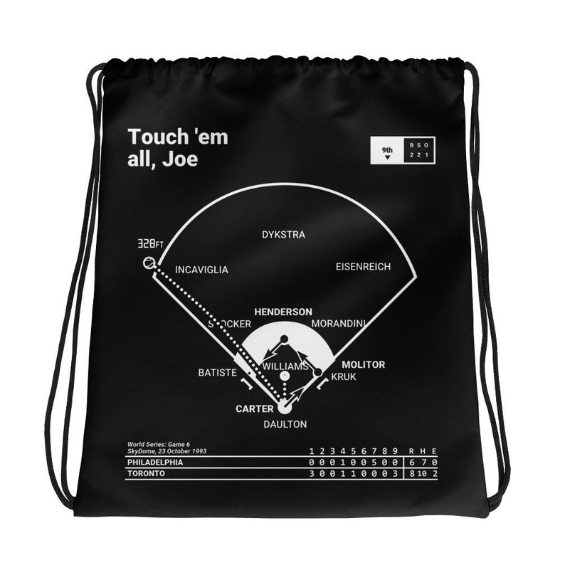 Greatest Blue Jays Plays Drawstring Bag Touch /'em all Joe 1993
