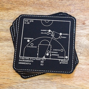 Greatest Timberwolves Plays: Leatherette Coasters (Set of 4)