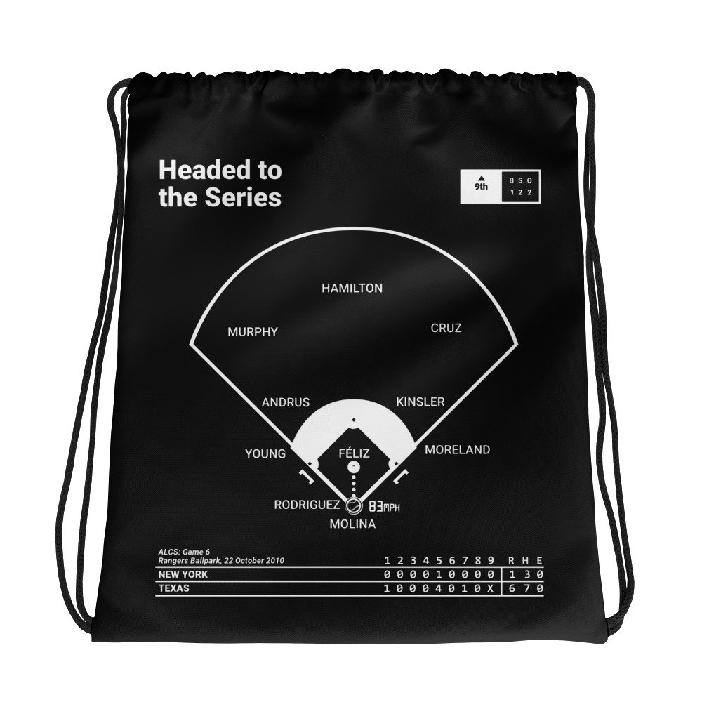 Greatest Rangers Plays Drawstring Bag Headed To The Series | 2010