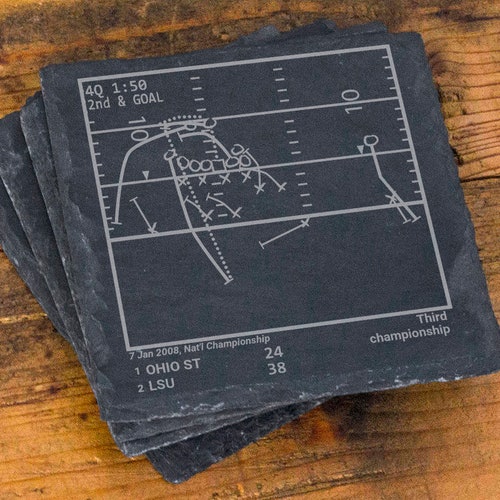 Greatest LSU Football Plays Slate Coasters set of 4 Etsy