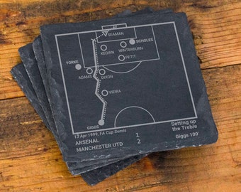 Greatest Manchester United Plays: Slate Coasters (Set of 4)