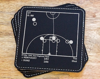 Greatest Duke Basketball Plays: Leatherette Coasters (Set of 4)