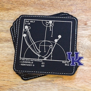Greatest Kentucky Basketball Plays: Leatherette Coasters (Set of 4)