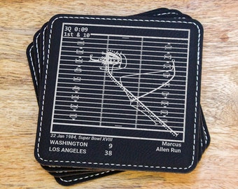 Greatest Raiders Plays: Leatherette Coasters (Set of 4)