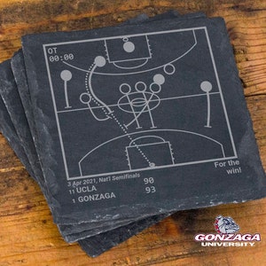 Greatest Gonzaga Basketball Plays: Slate Coasters (Set of 4)