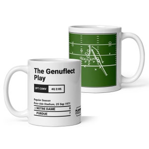 Greatest Notre Dame Football Plays Mug: The Genuflect Play (1971)