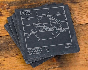 Greatest Eagles Plays: Slate Coasters (Set of 4)