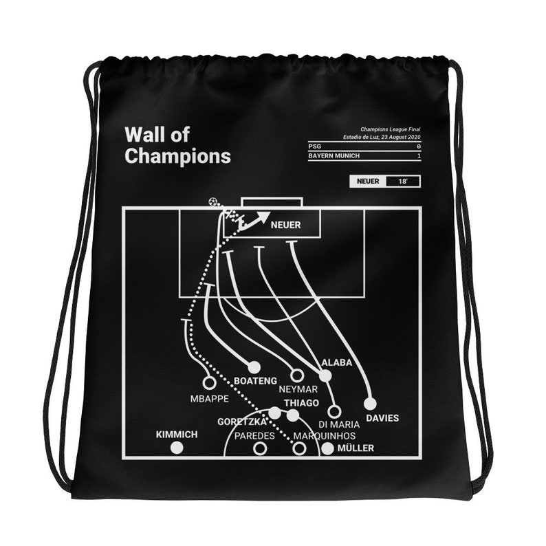 Wall of Champions Greatest Bayern Munich Plays Drawstring Bag 2020