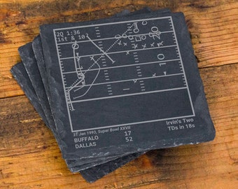 Greatest Cowboys Plays: Slate Coasters (Set of 4)