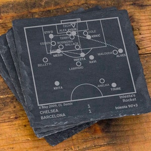 Greatest Barcelona Plays: Slate Coasters Set of 4 image 1