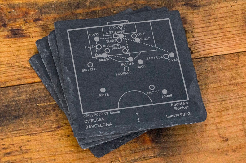 Greatest Barcelona Plays: Slate Coasters Set of 4 image 1