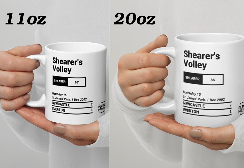 Greatest Newcastle Plays Mug: Shearer's Volley (2002) Field White 20oz