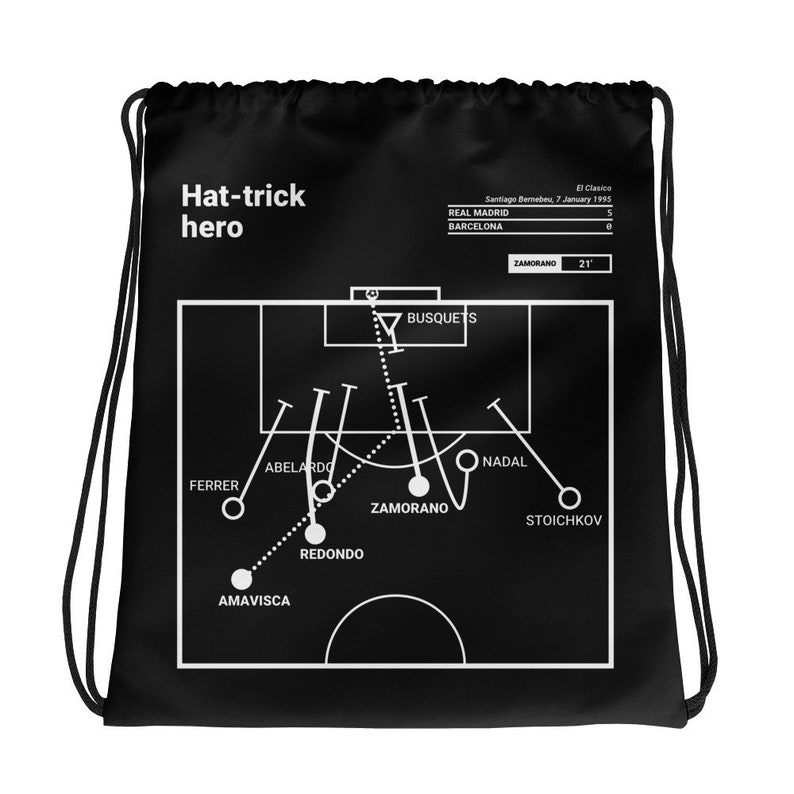 1995 Greatest Real Madrid Plays Drawstring Bag Hat-trick hero