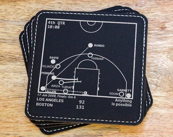 Greatest Celtics Plays: Leatherette Coasters (Set of 4)
