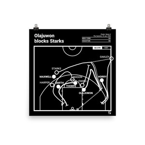 Greatest Rockets Plays Poster: Olajuwon blocks Starks (1994)