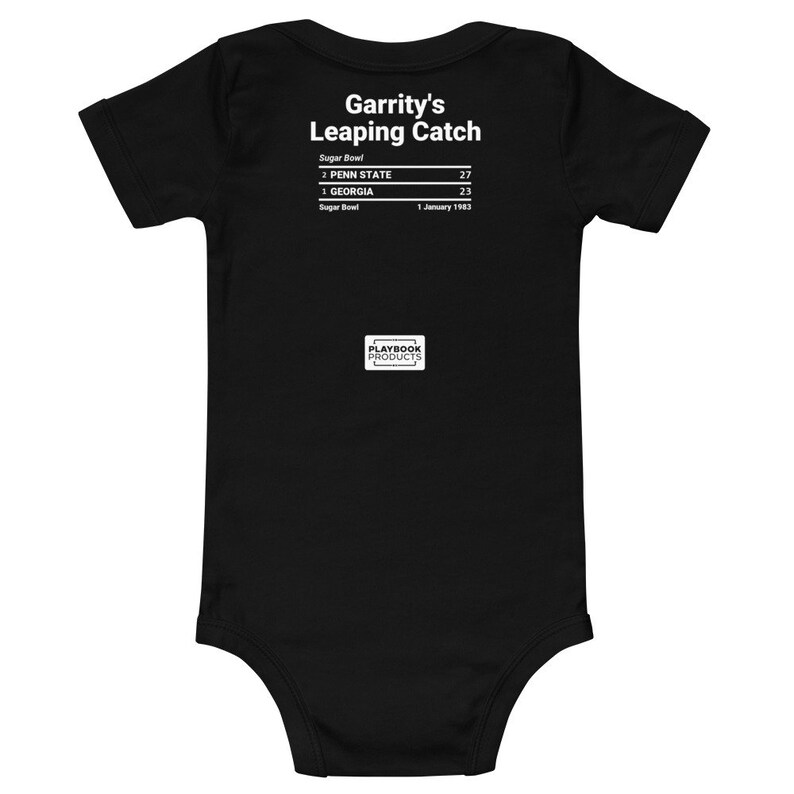 Garrity/'s Leaping Catch Greatest Penn State Football Plays Baby Bodysuit 1983