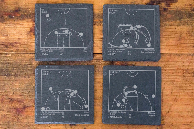 Greatest Duke Basketball Plays: Slate Coasters Set of 4 Bild 2