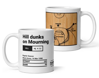 Taza de las mejores jugadas de los Pistons: Hill clava el balón en Mourning (1998)