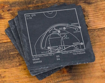 Champion Nuggets 2023 Plays: Slate Coasters (Set of 4)