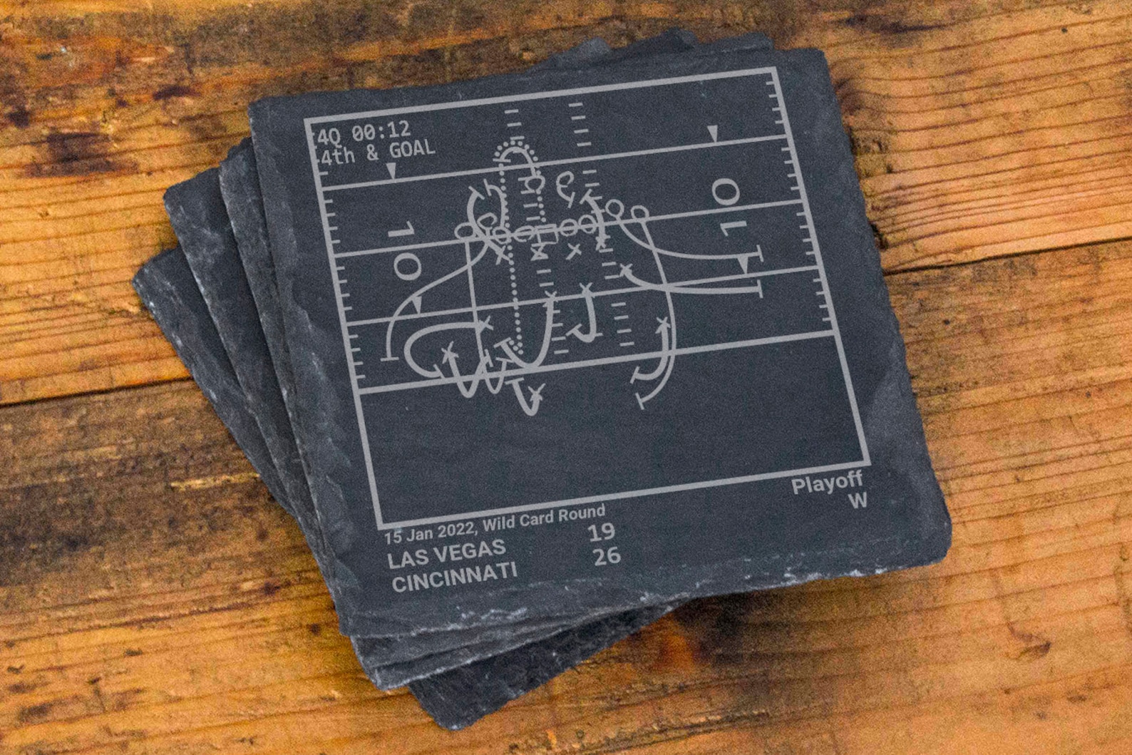 Greatest Bengals Plays: Slate Coasters (Set of 4)