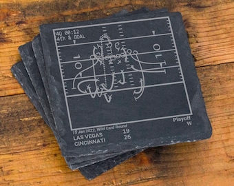 Greatest Bengals Plays: Slate Coasters (Set of 4)