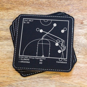 Greatest Illinois Basketball Plays: Leatherette Coasters (Set of 4)