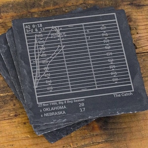 Greatest Oklahoma Football Plays: Slate Coasters (Set of 4)