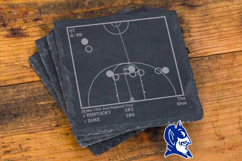 Greatest Duke Basketball Plays: Slate Coasters Set of 4 image 1