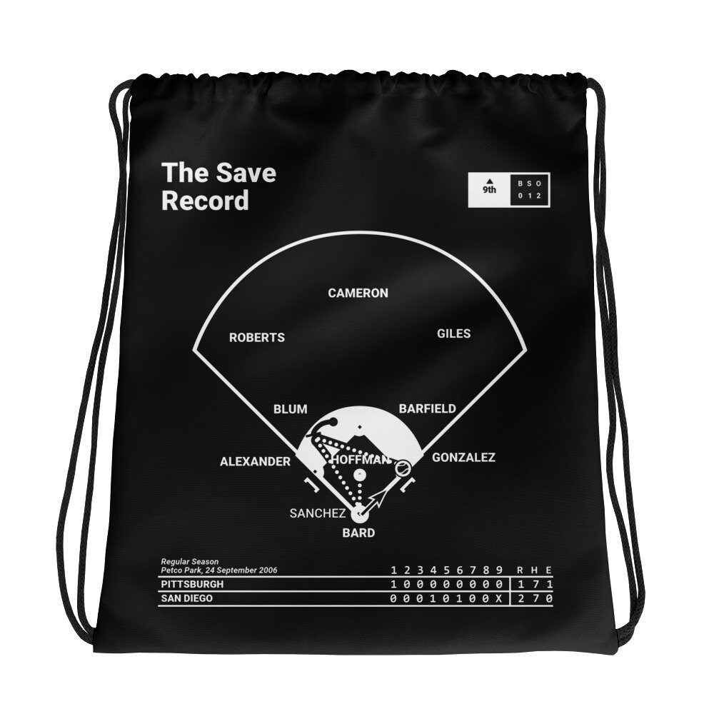 Greatest Padres Plays Drawstring Bag The Save Record | 2006