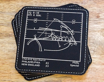 Greatest Eagles Plays: Leatherette Coasters (Set of 4)