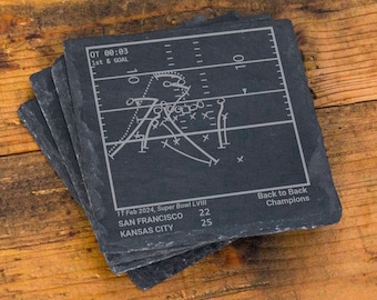 Kansas City Chiefs - Dynasty Set - Greatest Plays: Slate Coasters (Set of 4)