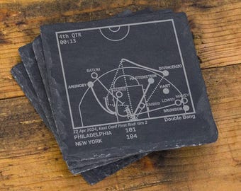 Greatest Knicks Plays: Slate Coasters (Set of 4)