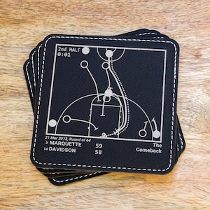 Greatest Marquette Basketball Plays: Leatherette Coasters (Set of 4)