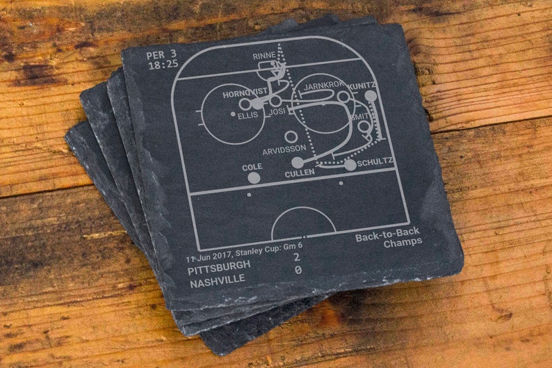 Greatest Penguins Plays: Slate Coasters Set of 4 image 1