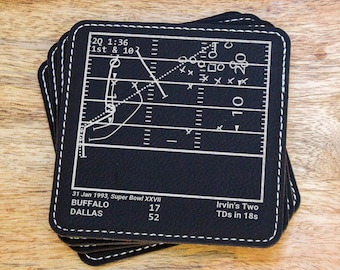 Greatest Cowboys Plays: Leatherette Coasters (Set of 4)