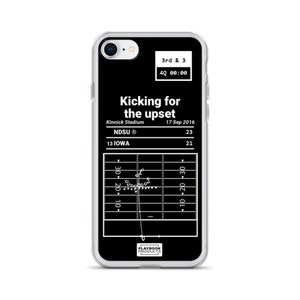 Greatest North Dakota State Football Plays iPhone Case: Kicking for the upset (2016)