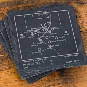 Greatest Manchester City Plays: Slate Coasters (Set of 4)