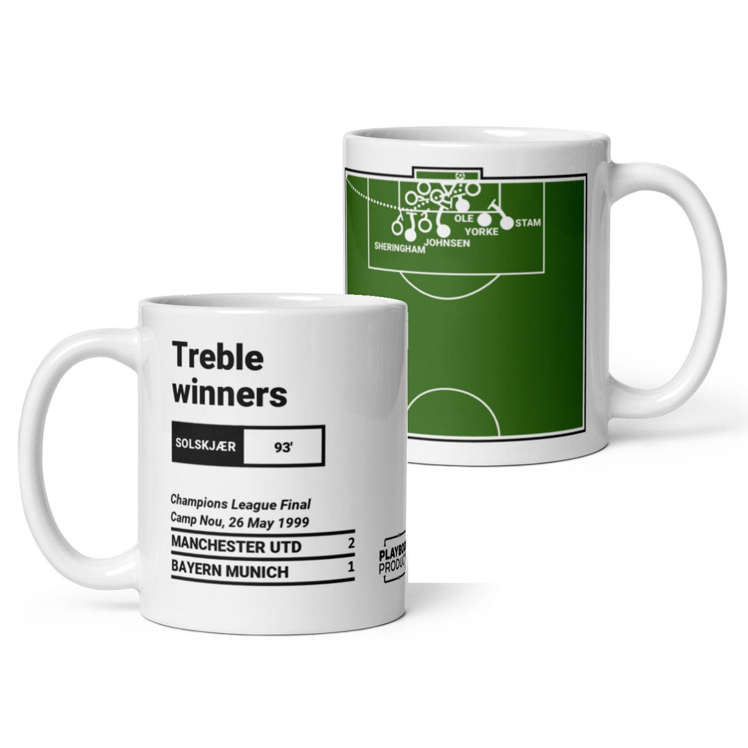 TREBLE(三冠)'98-'99 Man U マグカップ Greatest Manchester United Plays Mug: Treble Winners (1999) - Etsy