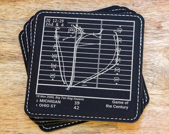 Greatest Ohio State Football Plays: Leatherette Coasters (Set of 4)