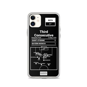 Greatest Bayern Munich Plays iPhone Case: Third Consecutive (1976)