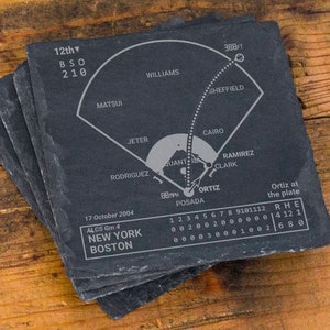 Greatest Red Sox Modern Plays: Slate Coasters (Set of 4)