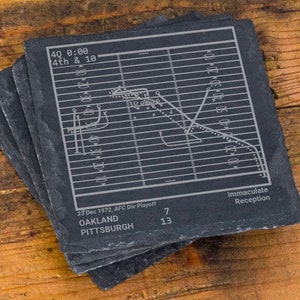Greatest Steelers Plays: Slate Coasters (Set of 4)