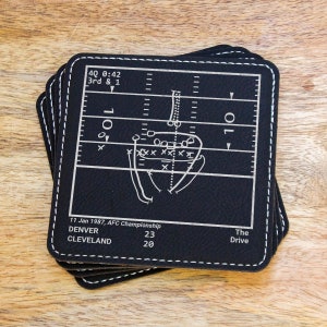 Greatest Broncos Plays: Leatherette Coasters (Set of 4)