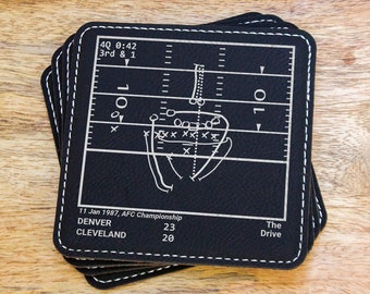 Greatest Broncos Plays: Leatherette Coasters (Set of 4)